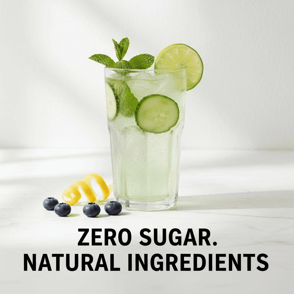 Zero sugar alcohol-free refreshment