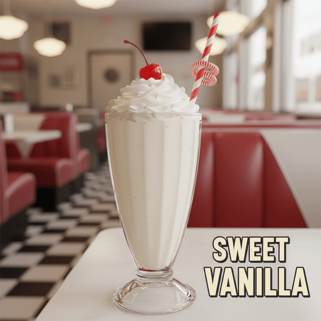 Cream-based vintage soda with retro styling